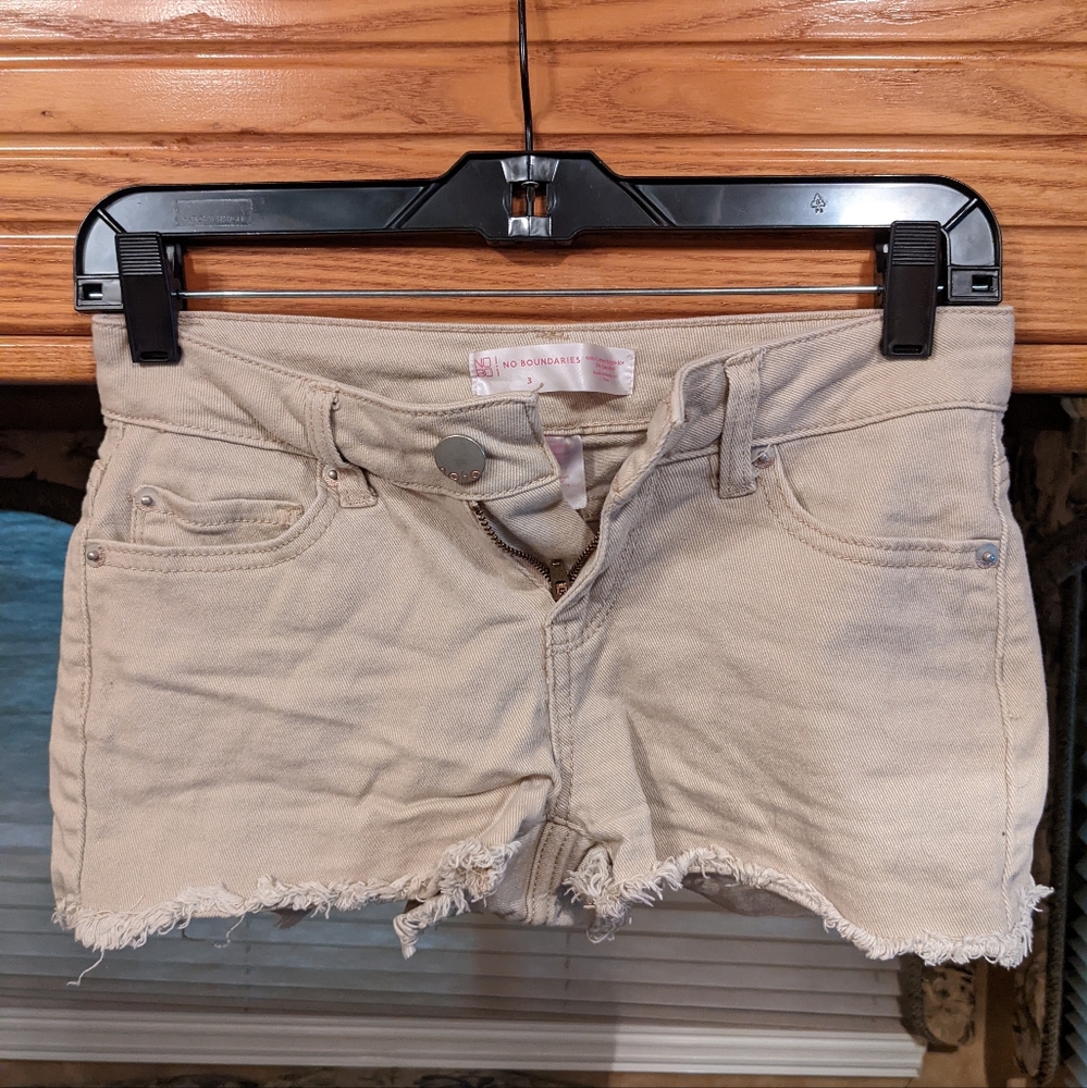 Khaki jean shorts